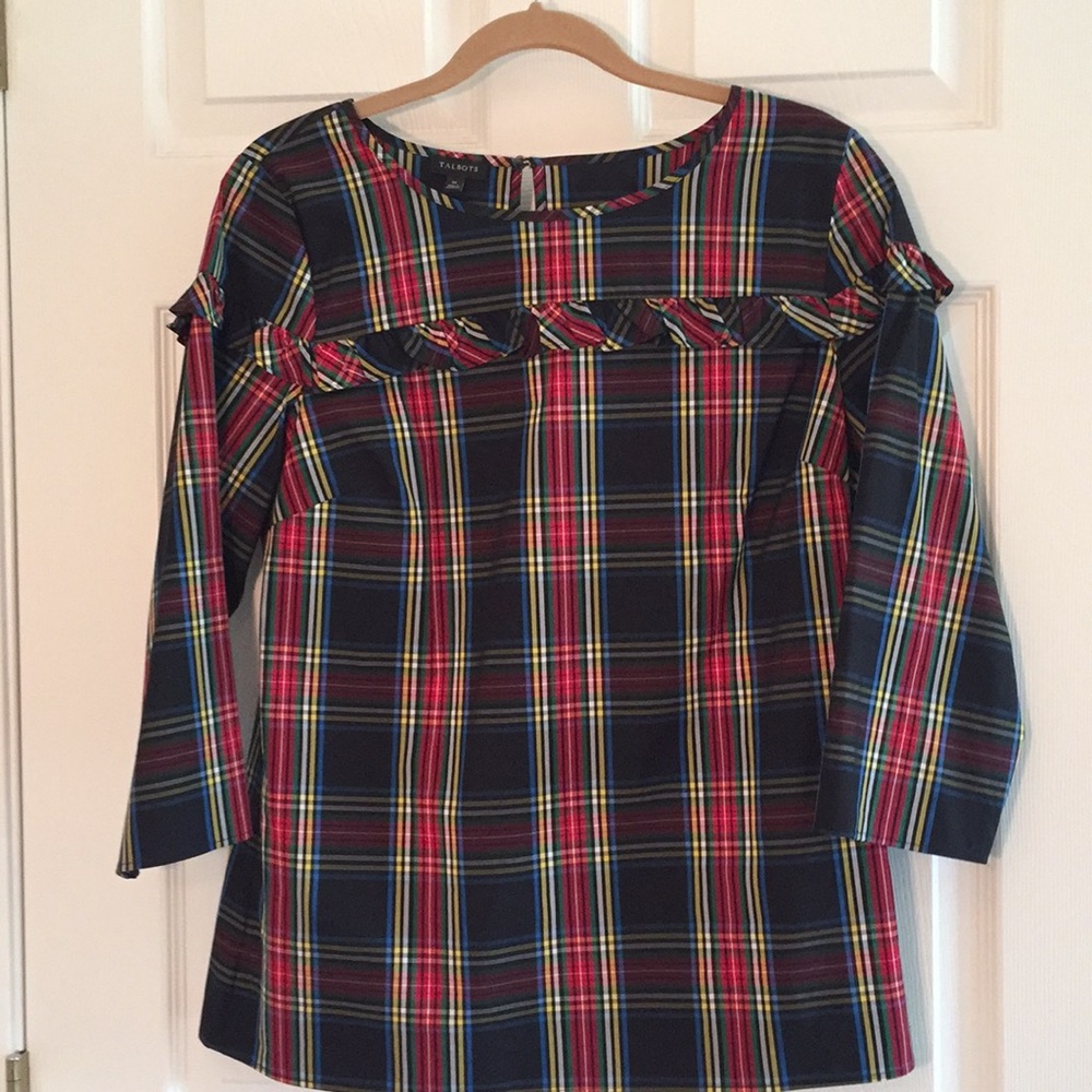 Talbots holiday plaid tunic